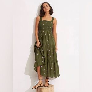 Seafolly Paradise Garden Boathouse Dress in Avocado Spot